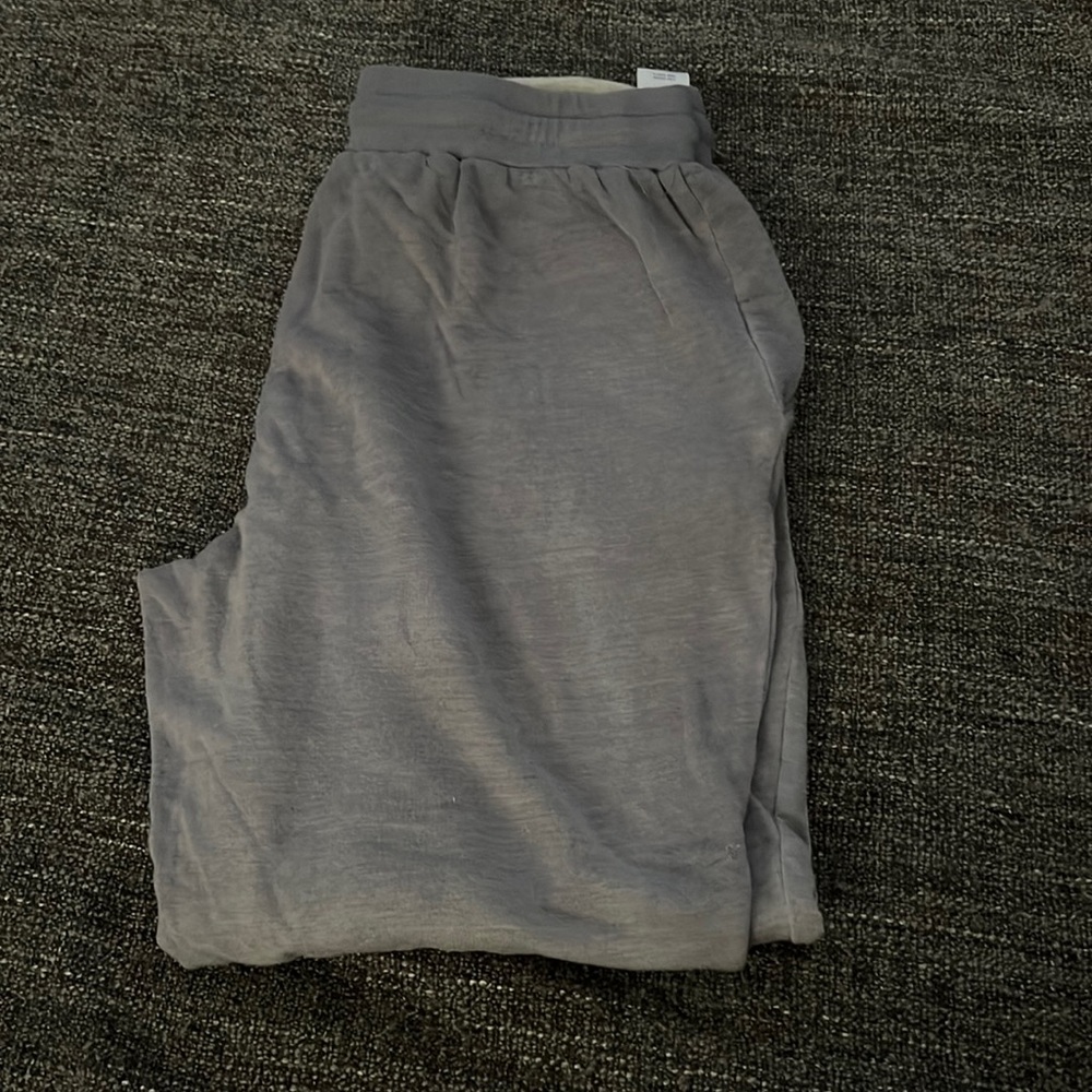 Blue and gray sweats
